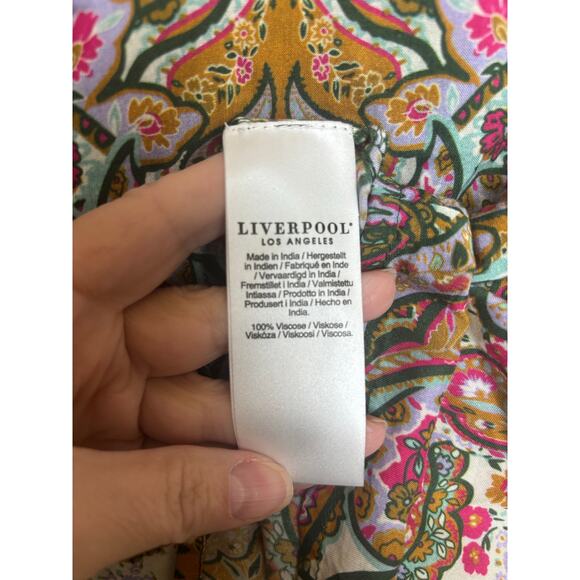 Liverpool Los Angelos Long Sleeve Paisley Boho Top with Tassel Detail Size S - Picture 10 of 10